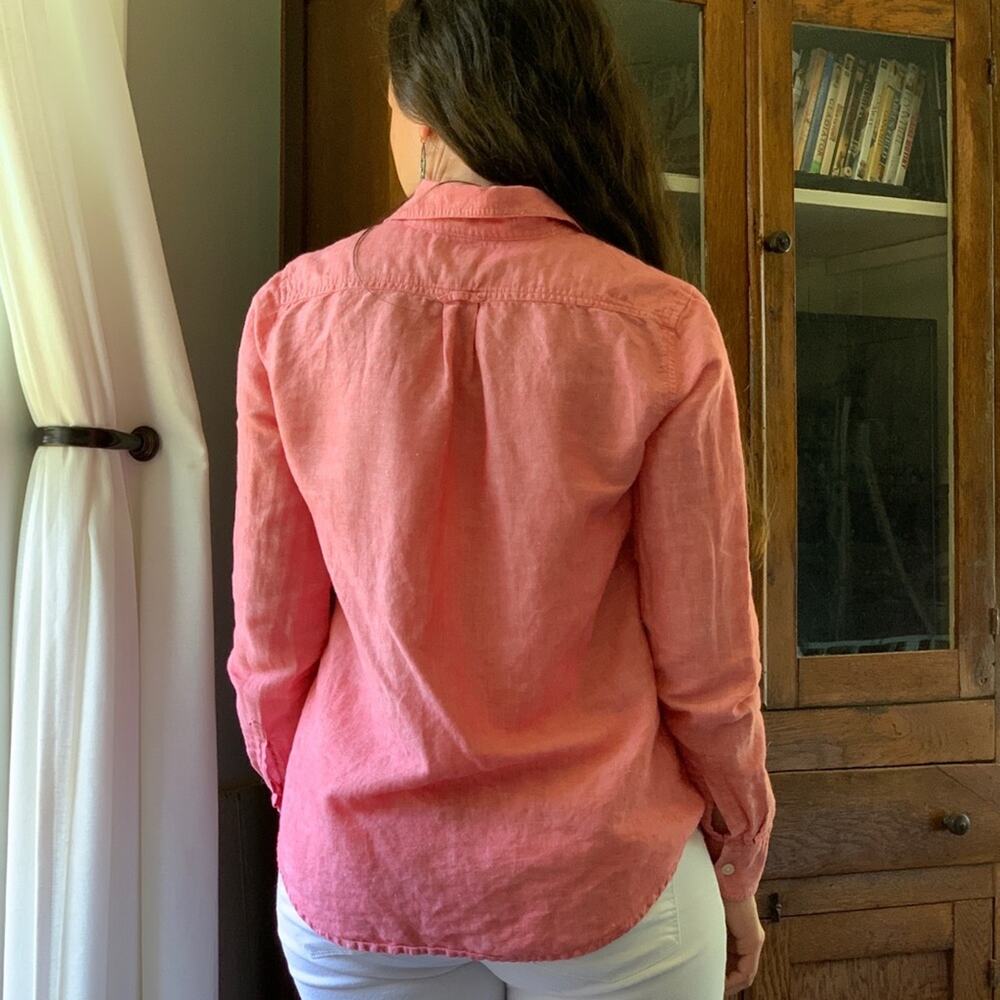 Banana Republic Salmon Linen Blend Shirt, Size XS - Picture 2 of 5